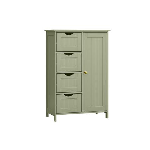 Rootz Bathroom Cabinet - Storage Unit - Drawer Chest -  Green  - MDF - 30cm x 55cm x 82cm