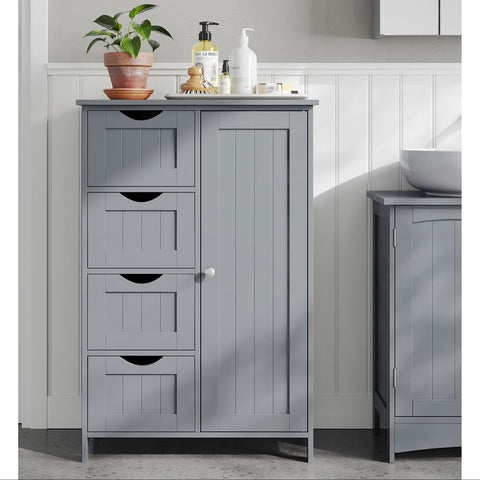 Rootz Mystical Gray Bathroom Cabinet - Storage Unit - Organizer - MDF Material - 30cm x 55cm x 82cm - Lightweight - Sturdy - Easy Assembly