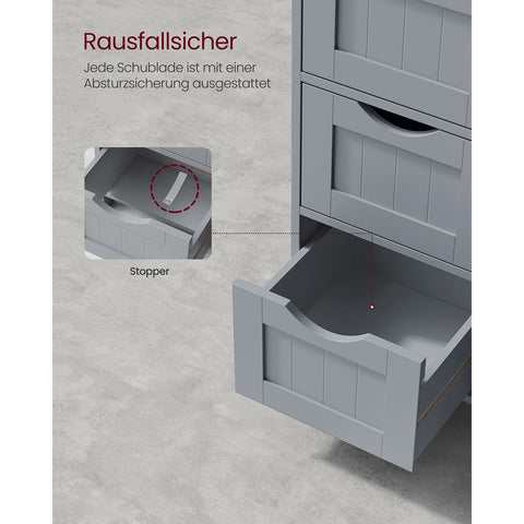 Rootz Mystical Gray Bathroom Cabinet - Storage Unit - Organizer - MDF Material - 30cm x 55cm x 82cm - Lightweight - Sturdy - Easy Assembly