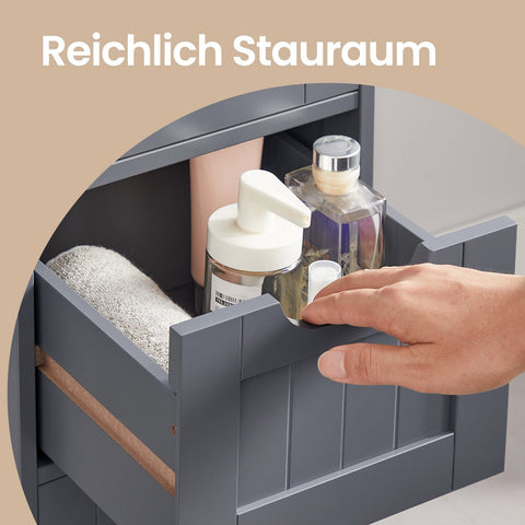 Rootz Bathroom Cabinet - Side Cabinet - 4 Drawer Storage - Compact Space Saver - 30 x 30 x 82 cm