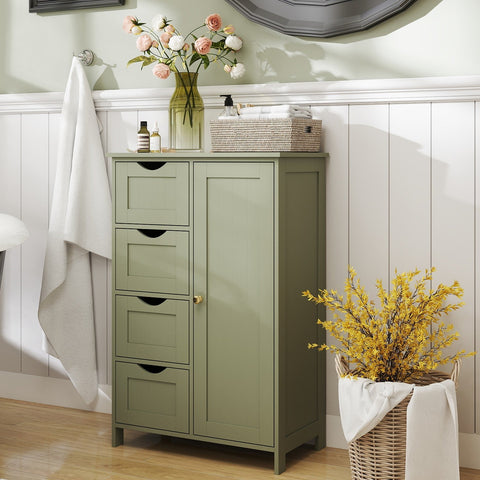 Rootz Bathroom Cabinet - Narrow Side Cabinet - Laurel Grun - Moisture Resistant MDF - 30cm x 55cm x 82cm