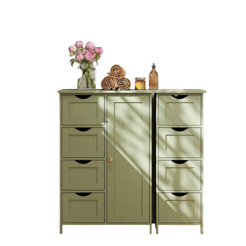 Rootz Bathroom Cabinet - Narrow Side Cabinet - Laurel Grun - Moisture Resistant MDF - 30cm x 55cm x 82cm