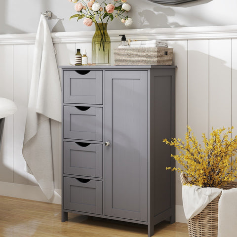 Rootz Bathroom Cabinet - Narrow Side Cabinet - MDF Storage Unit - Moisture Resistant - 30cm x 55cm x 82cm in  Grey