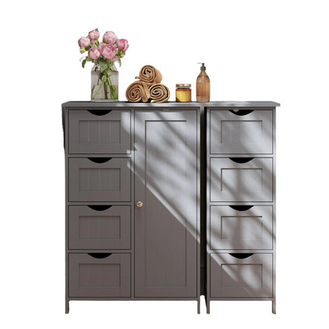 Rootz Bathroom Cabinet - Narrow Side Cabinet - MDF Storage Unit - Moisture Resistant - 30cm x 55cm x 82cm in  Grey