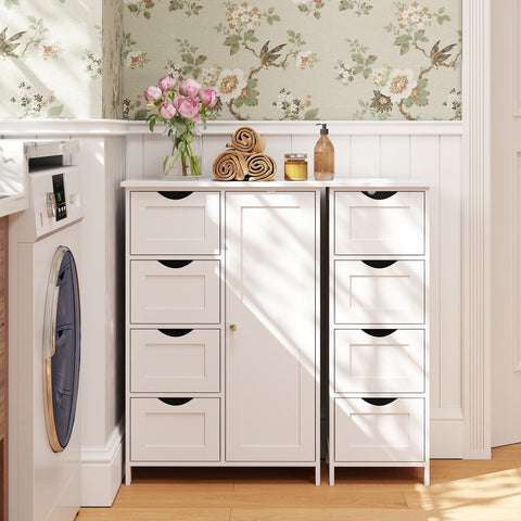 Rootz Side Cabinet 4 Drawer Unit - Bathroom Storage - Organizer - Functional Design - 30cm x 82cm x 30cm