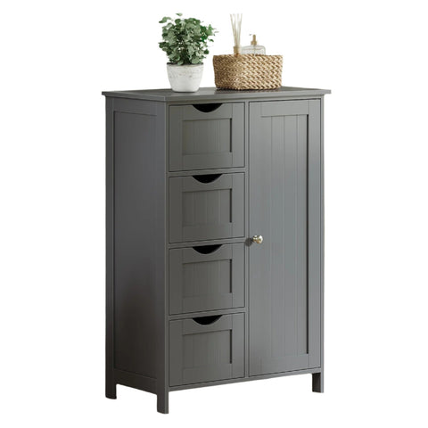 Rootz Bathroom Cabinet - Narrow Side Cabinet - Storage Organizer - Space-Saving MDF - 30cm x 55cm x 82cm