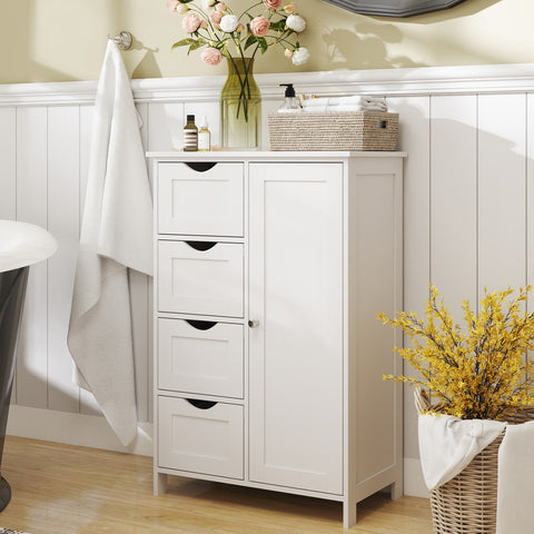 Rootz Bathroom Cabinet - Narrow Side Cabinet - Storage Organizer - Space-Saving Design - 55cm x 82cm x 30cm