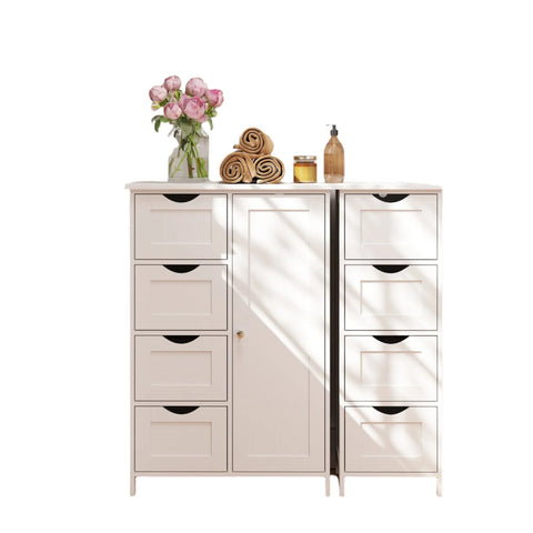 Rootz Bathroom Cabinet - Narrow Side Cabinet - Storage Organizer - Space-Saving Design - 55cm x 82cm x 30cm