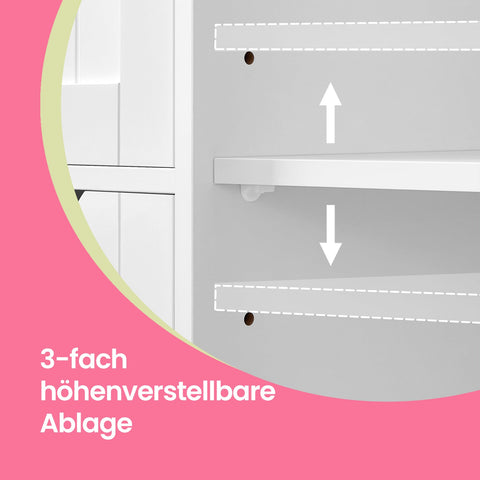 Rootz Bathroom Cabinet - Narrow Side Cabinet - Storage Organizer - Space-Saving Design - 55cm x 82cm x 30cm