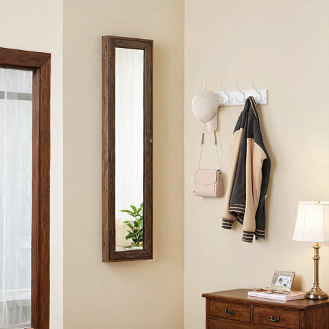 Rootz Wall Wardrobe Rack - Cloakroom Hook Strip - Metal Hook Rail - Space-saving Organizer - 40cm x 11cm x 7cm