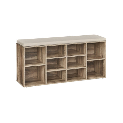 Rootz Shoe Bench - Storage Bench - Entryway Organizer - Chipboard - 30cm x 104cm x 48cm. Perfect for Entryway, Living Room, Bedroom. Camel Brown.