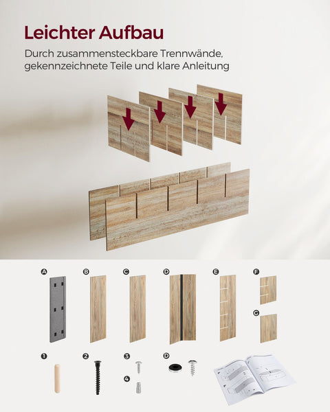 Rootz Schoenenbank met opbergruimte - Halorganisator - Schoenenrek - Spaanplaatconstructie - Schuimkussen - 30 cm x 105 cm x 48 cm