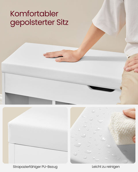 Rootz Shoe Rack Bench - Entryway Organizer - Storage Bench - Chipboard Construction - 30cm x 100cm x 44cm