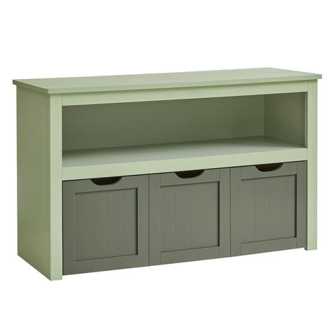 Rootz Children's Shelf with Rolls - Kids Bookcase - Storage Unit - Space-Saving - 30cm x 102cm x 60cm - Green