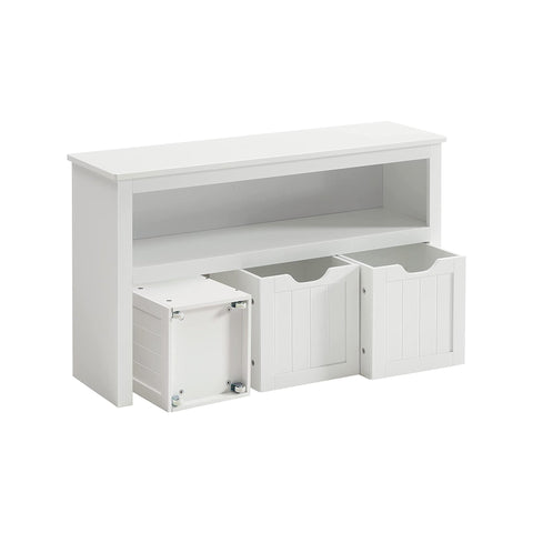 Rootz White Storage Cabinet - MDF Organizer - Cupboard - Heavy Duty - 102cm x 30cm x 60cm - 24.5kg - 45.4kg Load Capacity - Accessory Pack Included