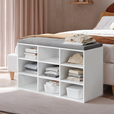 Rootz Shoe Bench with Storage Space - Shoe Shelf with Seat - Bench - Organized Entryway - 30.4cm x 78.6cm x 48.1cm
