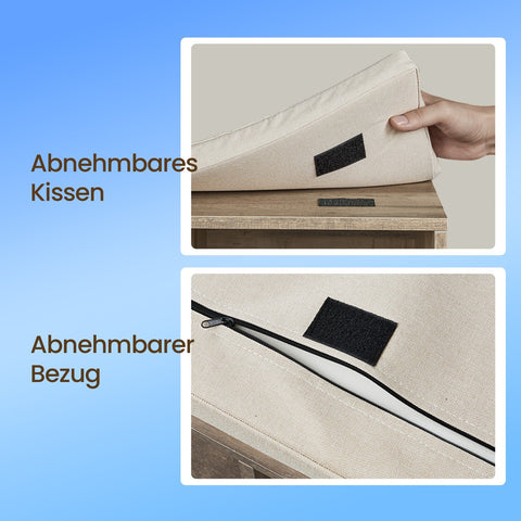 Rootz Shoe Bench - Shoe Shelf - Entryway Seating - Organize Shoes - 30.1cm x 104.1cm x 48.1cm - Camel Brown Linenimity