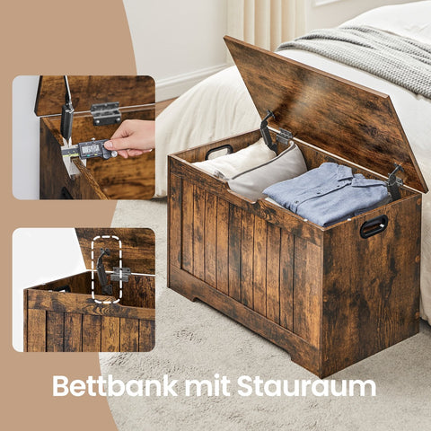 Rootz Shoe Bench with Storage Space - Storage Cabinet - Wooden Chipboard - Max Support 136kg - 40x76x48cm