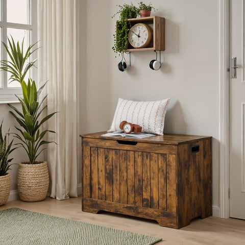 Rootz Shoe Bench with Storage Space - Storage Cabinet - Wooden Chipboard - Max Support 136kg - 40x76x48cm