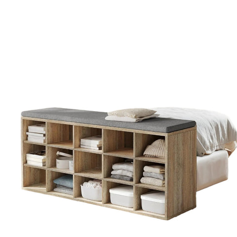 Rootz Shoe Bench with Storage Space - Shoe Shelf with Seat - Entryway Organizer - Max 200 kg Support - 30 x 105 x 48 cm