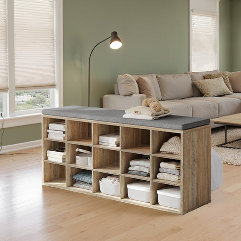 Rootz Shoe Bench with Storage Space - Shoe Shelf with Seat - Entryway Organizer - Max 200 kg Support - 30 x 105 x 48 cm