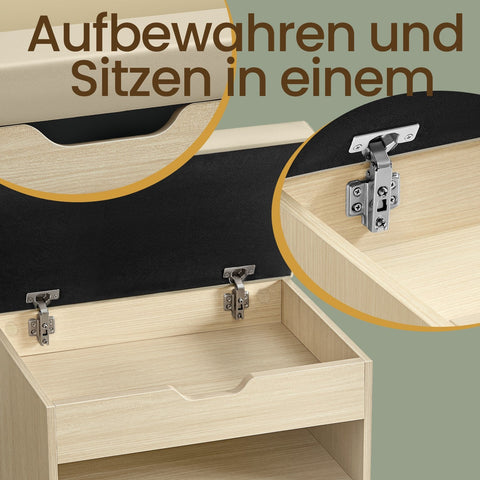 Rootz 3-Level Shoe Bench - Entryway Bench - Shoe Shelf with Cushion - Comfortable Seating - 30cm x 60cm x 44cm