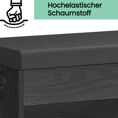 Rootz Shoe Bench with Storage – Entryway Bench – Shoe Organizer – Well Padded – 3 Open Compartments – 30x80x44cm