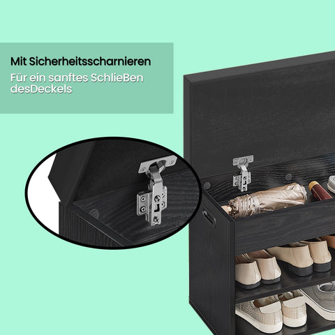 Rootz Shoe Bench with Storage – Entryway Bench – Shoe Organizer – Well Padded – 3 Open Compartments – 30x80x44cm