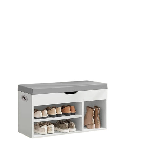 Rootz Shoe Bench with Storage - Well Padded - Entryway Bench - Key Benefit: 3 Open Compartments - 30cm x 80cm x 44cm