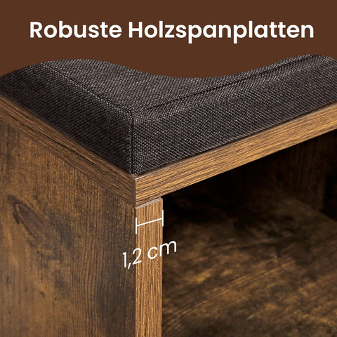 Rootz Shoe Bench - Shoe Shelf - Space-Saving Organizer - 10 Compartments - 104cm x 30cm x 48cm for Optimal Storage