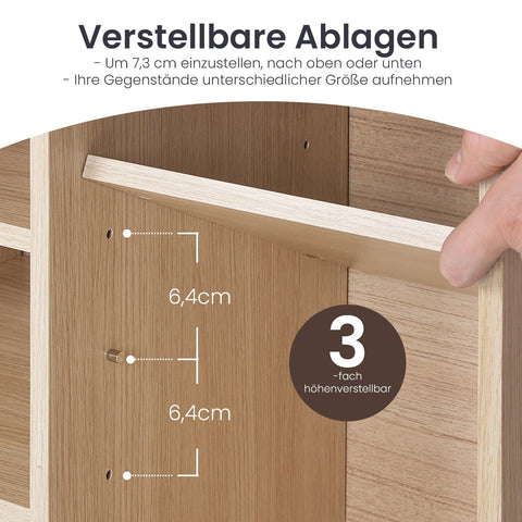 Rootz Shoe Bench - Shoe Shelf - Space-Saving Storage - 10 Compartments - 104 x 30 x 48 cm - Wood Look