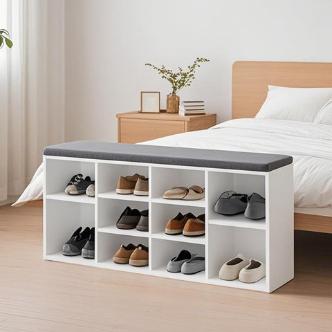 Rootz Shoe Bench - Shoe Shelf - Entryway Organizer - Space Optimization - 104cm x 30cm x 48cm