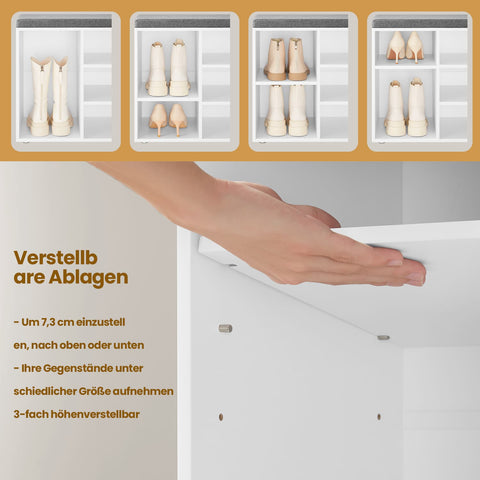 Rootz Shoe Bench - Shoe Shelf - Entryway Organizer - Space Optimization - 104cm x 30cm x 48cm