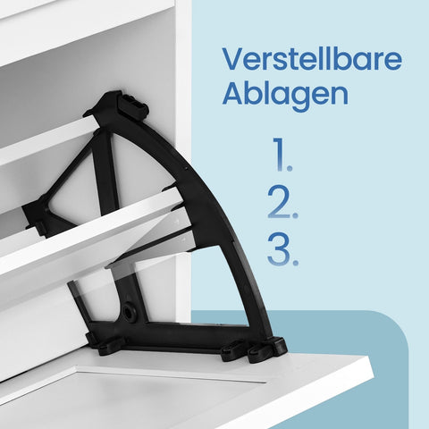 Rootz White Shoe Bench - Wooden Entryway Organizer - Storage Seat - Holds 100 kg - 80cm x 30cm x 46cm