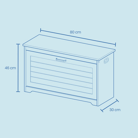 Rootz White Shoe Bench - Wooden Entryway Organizer - Storage Seat - Holds 100 kg - 80cm x 30cm x 46cm