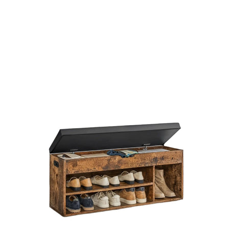 Rootz Shoe Bench - Storage Bench - Padded Seat - Extra Storage - 30cm x 100cm x 44cm