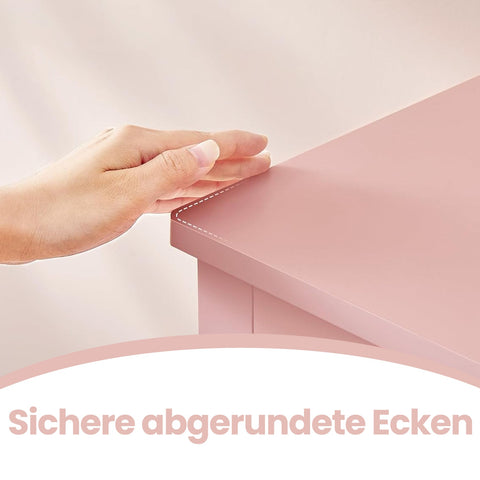 Rootz Children's Bookshelf - Kid's Shelf - Pastel Pink Storage - Sturdy MDF Build - 30cm x 102cm x 60cm