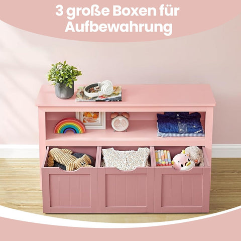 Rootz Children's Bookshelf - Kid's Shelf - Pastel Pink Storage - Sturdy MDF Build - 30cm x 102cm x 60cm