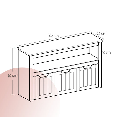 Rootz Children's Bookshelf - Kid's Shelf - Pastel Pink Storage - Sturdy MDF Build - 30cm x 102cm x 60cm
