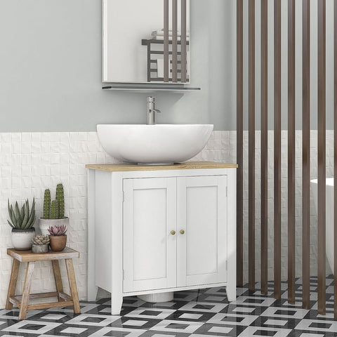 Rootz Bathroom Vanity Unit - Compact Sink Cabinet - Modern Storage Unit - Adjustable Shelves - Water-Resistant MDF - 60cm x 30cm x 60cm