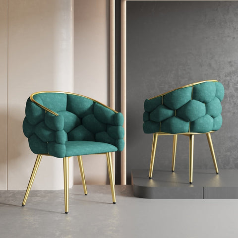 Rootz Dark Green Velvet Chair - Luxurious Seating - Elegant Design - Adjustable Front Legs - 70L x 47W x 80H cm
