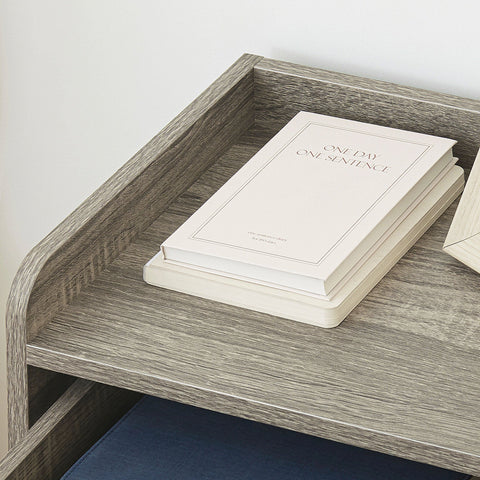 Rootz Set of 2 Wall Mounted Bedside Tables - Hanging Bedside Tables - Floating Nightstands - Space Saver - 40L x 30W x 19.5H cm - Grey