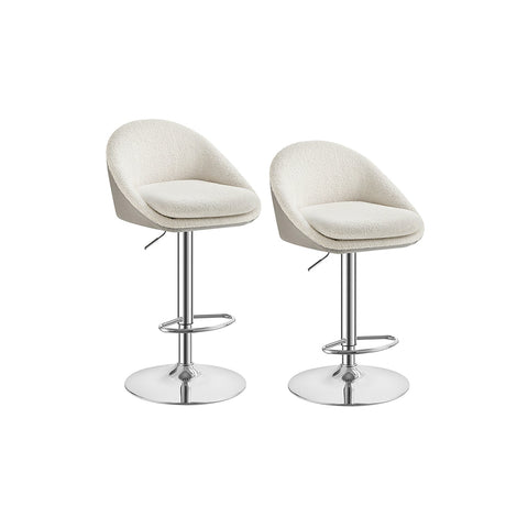 Rootz Bar Stool Set of 2 - Bar Chairs - Height-Adjustable Stools - PU Leather - 52.5cm x 50cm x (97.5-108.5) cm