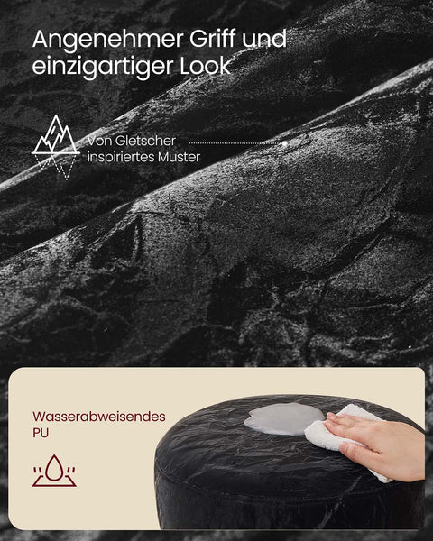 Rootz Makeup Stool - Beauty Stool - Vanity Chair - Height-Adjustable & Rotatable - 38cm D x 44-60cm H -  Black