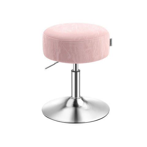 Rootz Make-Up Stool - Vanity Chair - Beauty Seat - Adjustable Height & Rotatable - 38cm D x 44-60cm H - Pastel Pink