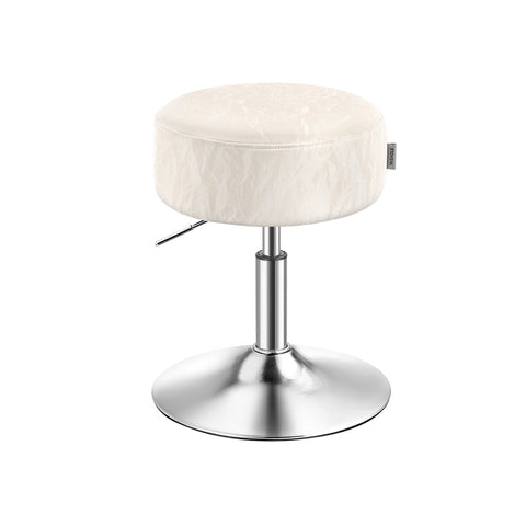 Rootz Height-Adjustable Makeup Stool - Vanity Chair - Swivel Stool - Comfortable Seating - 38cm x 44-60cm -  White