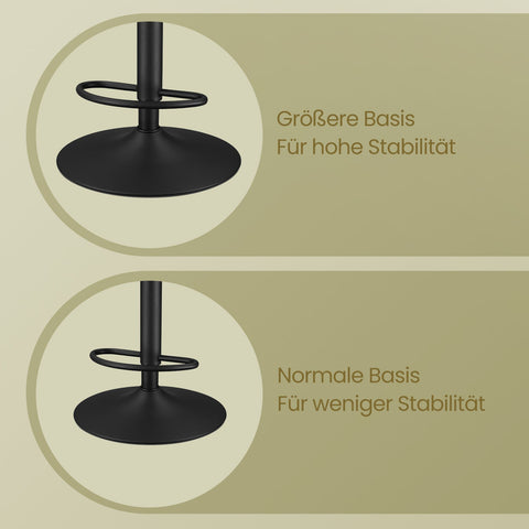 Rootz Set of 2 Bar Chairs - Stools - High Chairs - Ergonomic Comfort - Brown - 44 x 48 x (90-112) cm