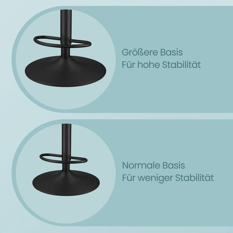 Rootz Bar Chair Set of 2 - Counter Stool - Elevated Chair - Max Comfort - Adjustable 42 x 49 x (94-115)cm - Ink Black PU Leather