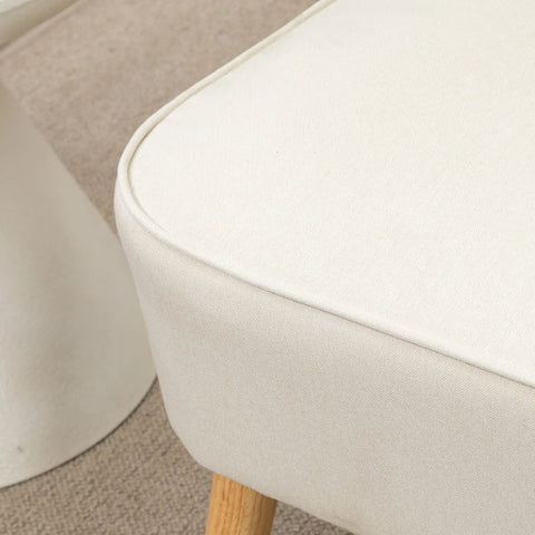 Rootz 2-seater Fabric Sofa - Upholstered Sofa - Double Sofa - Seating Furniture - Lounge Sofa - Wood Foam - Cream White - 117 x 56.5 x 77 cm