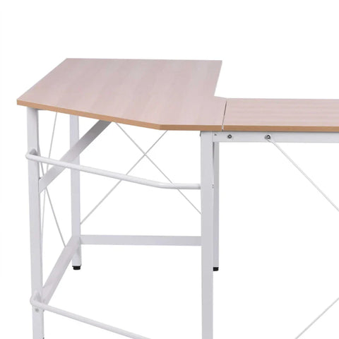 Rootz Computer Table - L-shape Desk - Work Table - Office Table - Corner Desk - Angle Desk - MDF - Natural - 150 x 150 x 76 cm